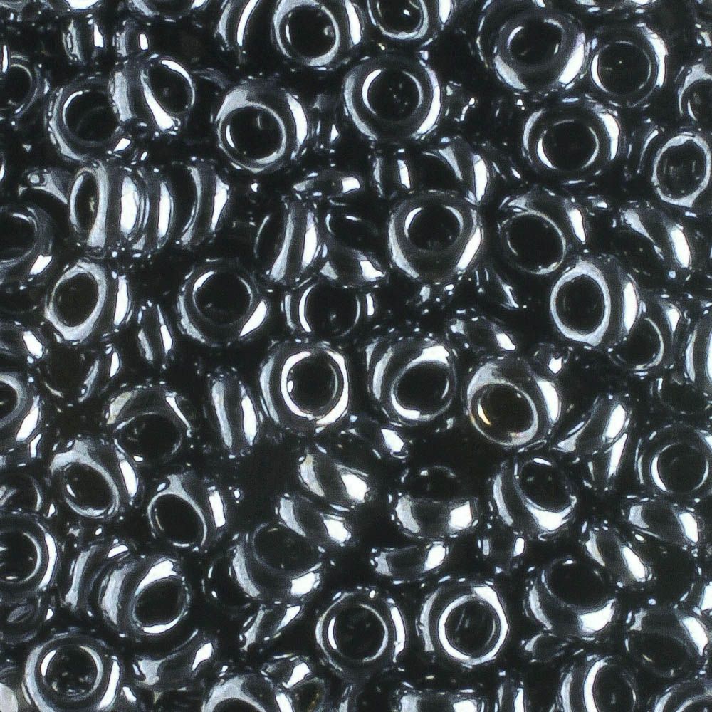 6/0 Demi Round Metallic Hematite - 10 grams