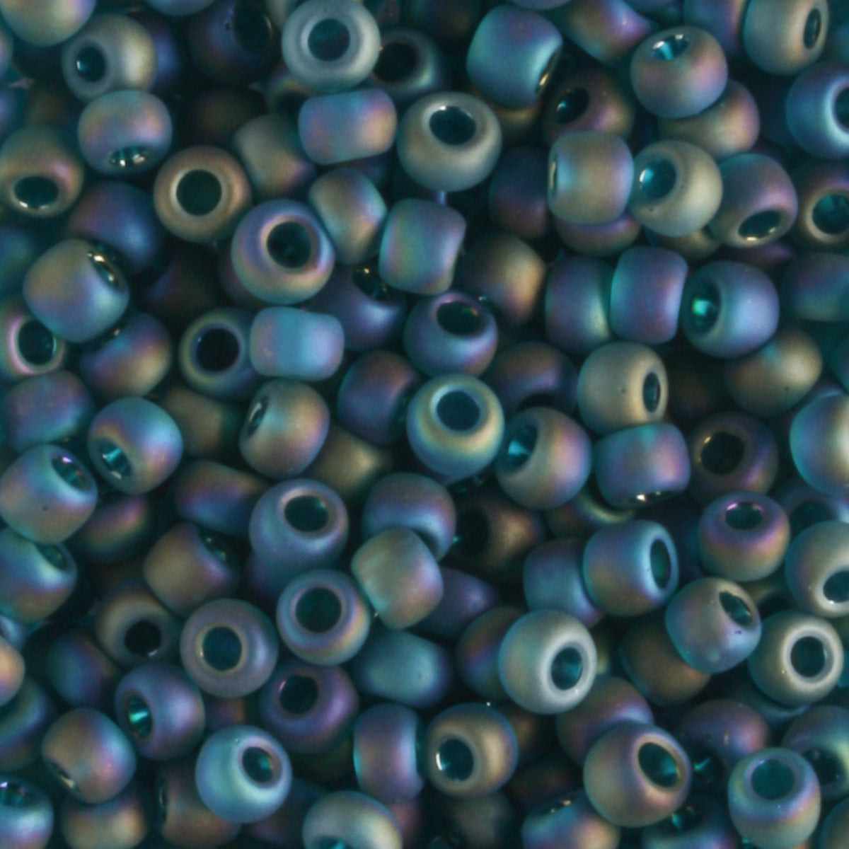 8/0 Transparent Rainbow Frosted Teal - 10 grams