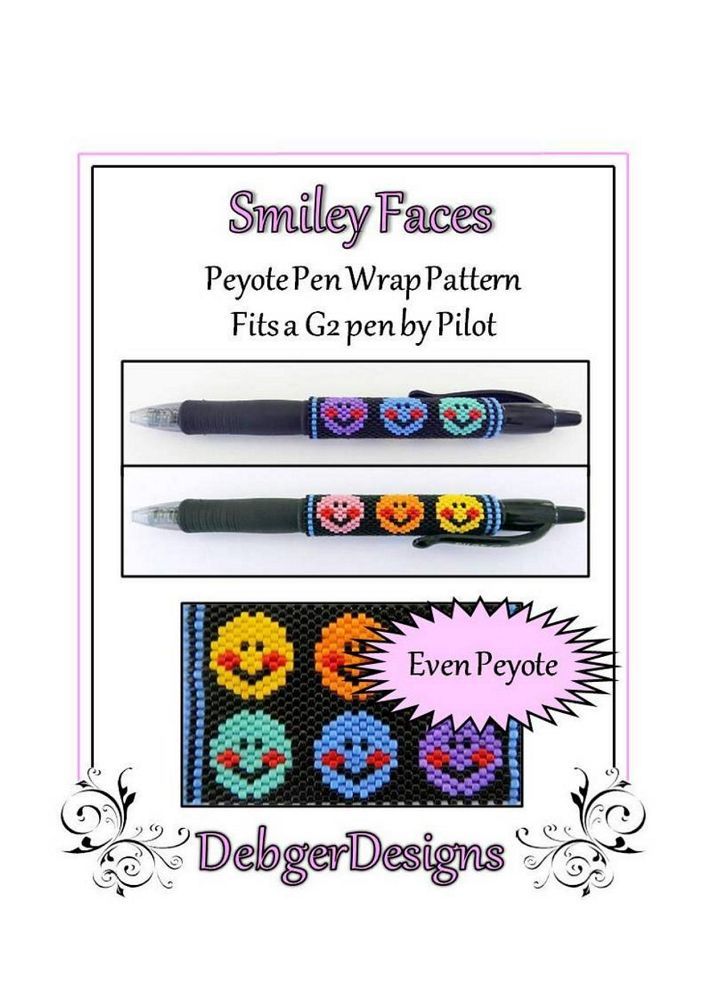 Smiley Face Pen Wrap Pattern - PDF