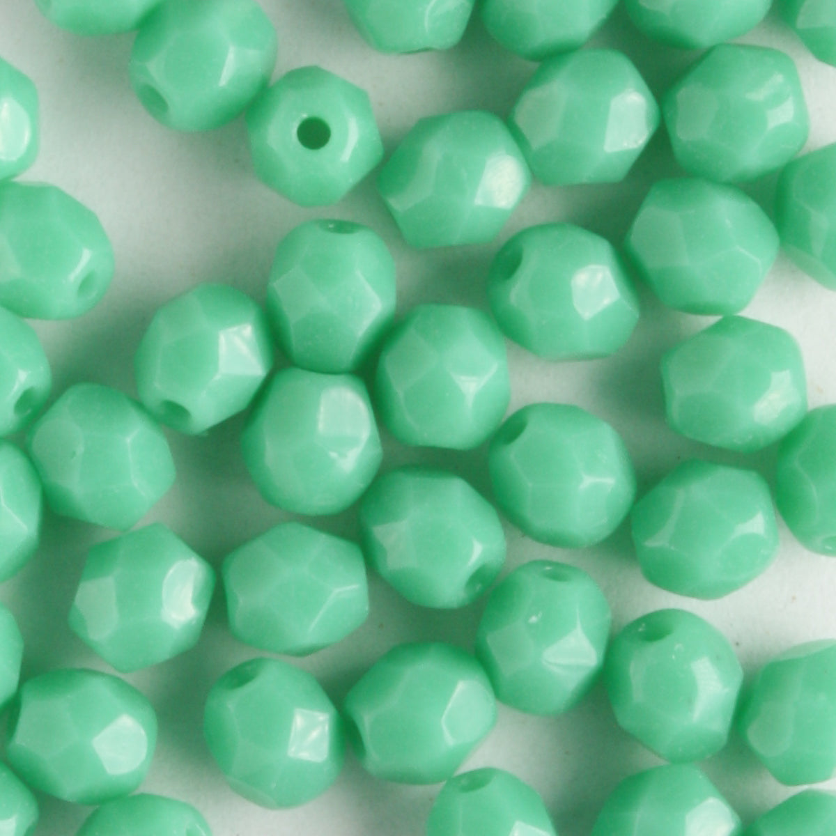 4mm Round Fire Polish Green Turquoise