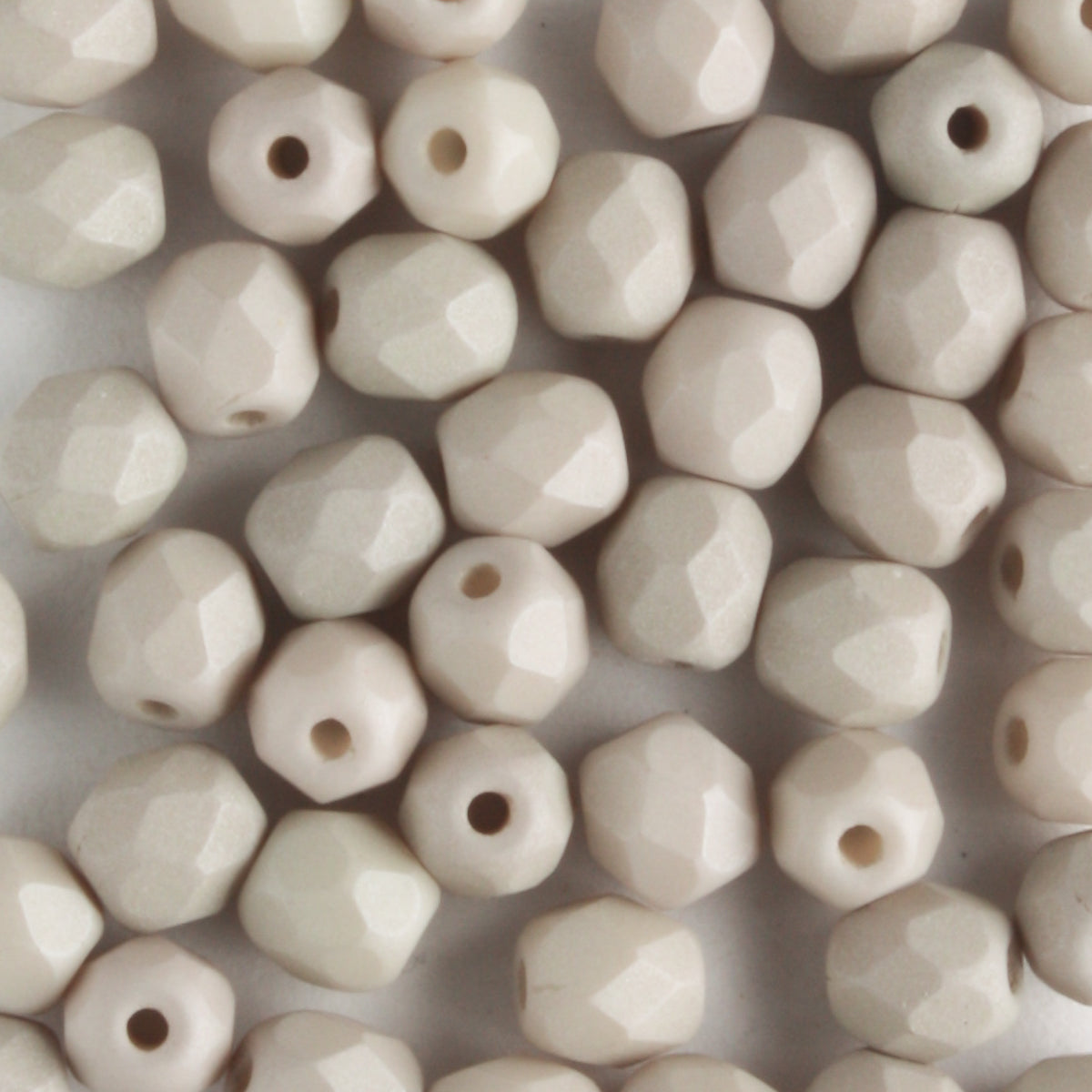 4mm Round Fire Polish Saturated Mushroom - 100 beads