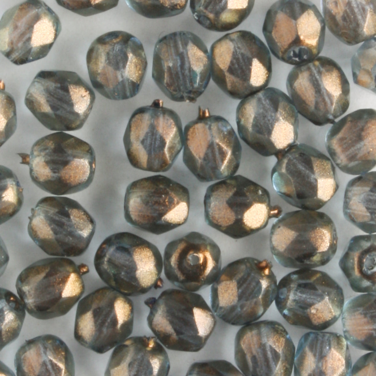 4mm Round Fire Polish Halo Shadows - 100 beads