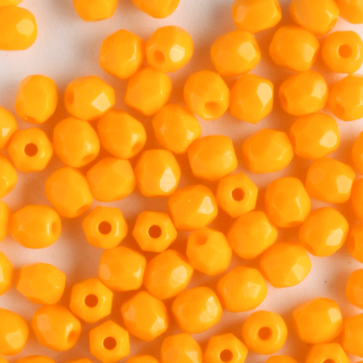 3mm Round Fire Polish Opaque Sunflower Yellow - 100 beads