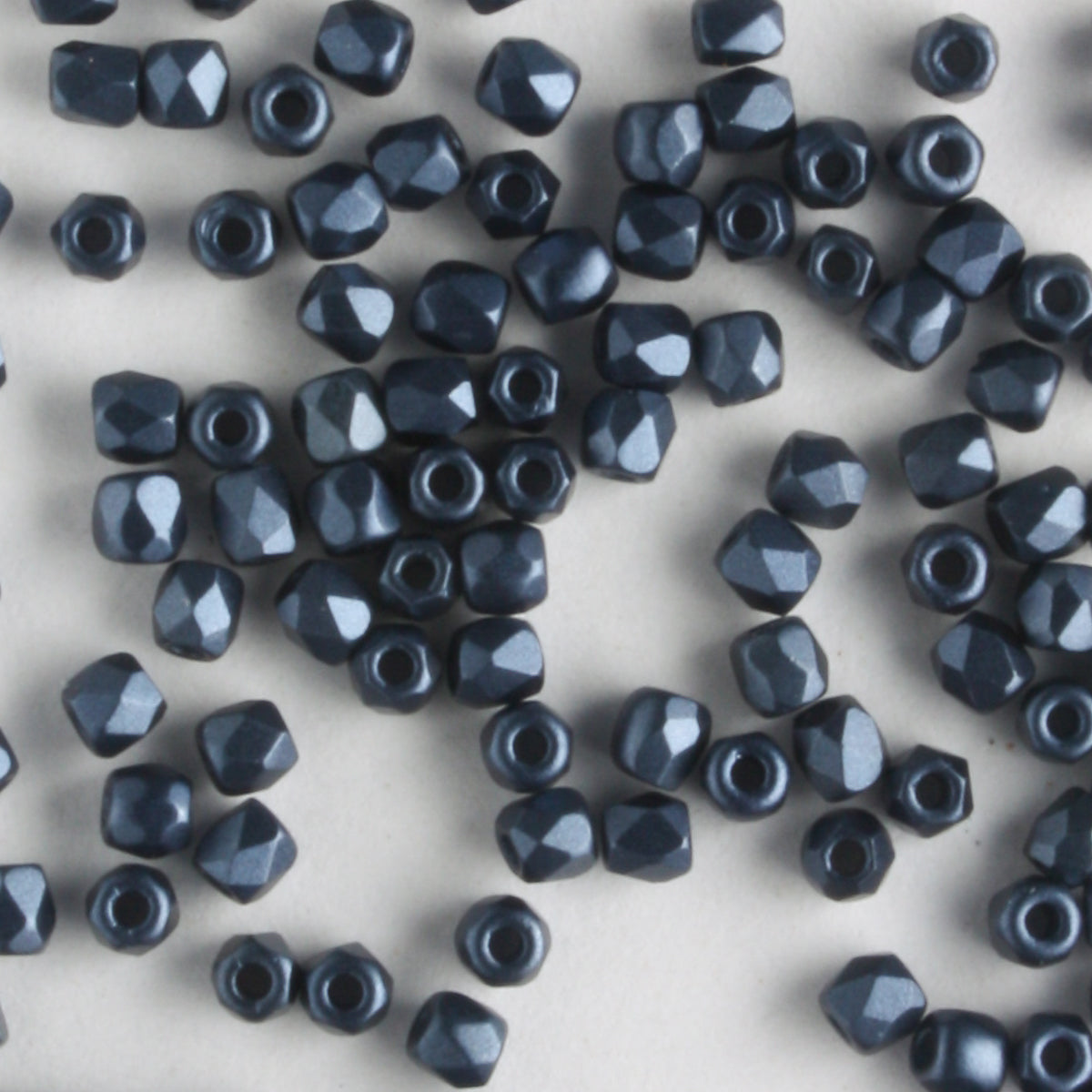 True 2mm Round Fire Polish Pastel Montana Blue - 100 beads