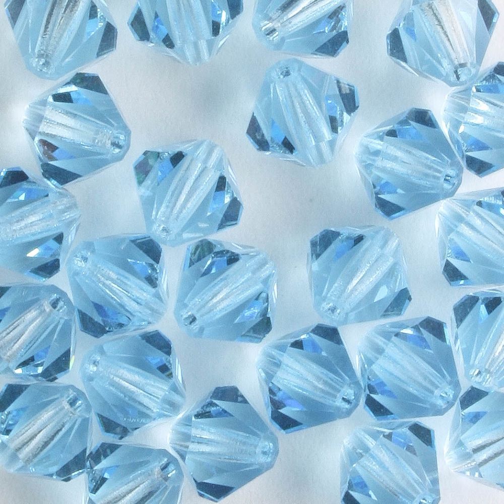 6mm Bicone Aquamarine - 24 beads