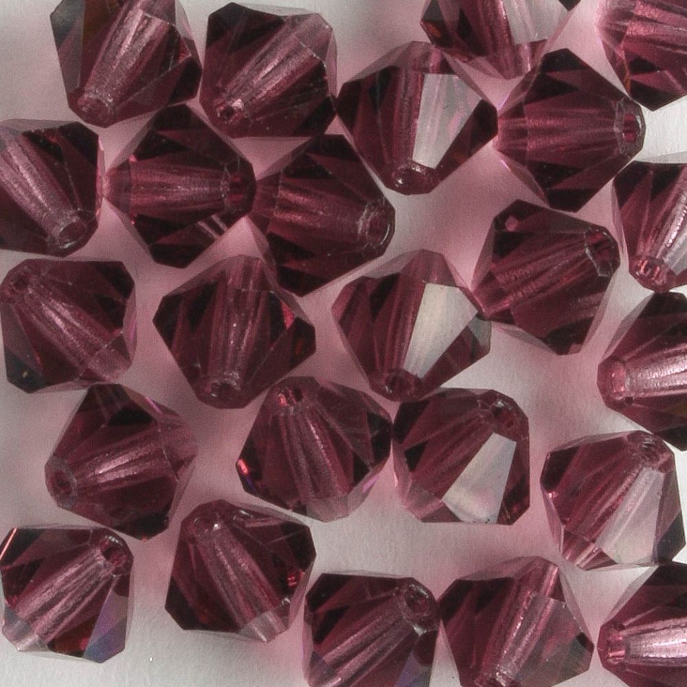 6mm Bicone Amethyst - 24 beads