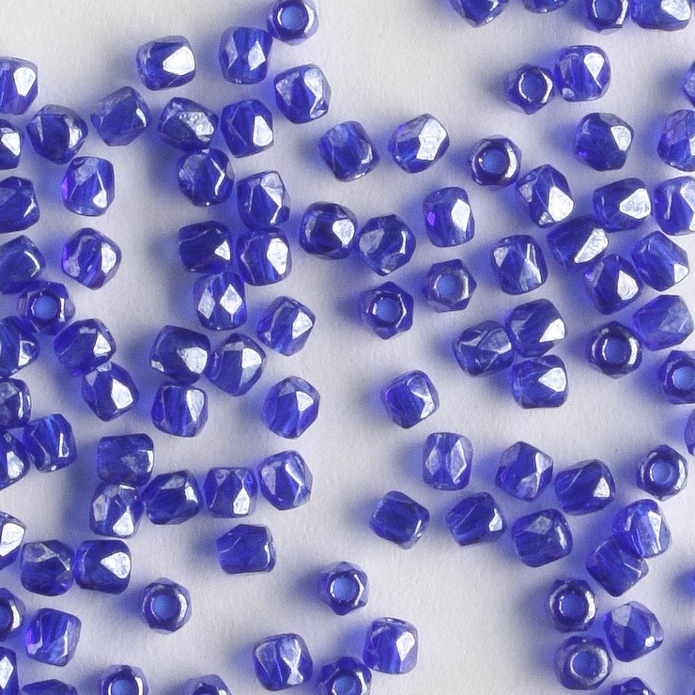 True 2mm Round Fire Polish Cobalt Luster - 100 beads