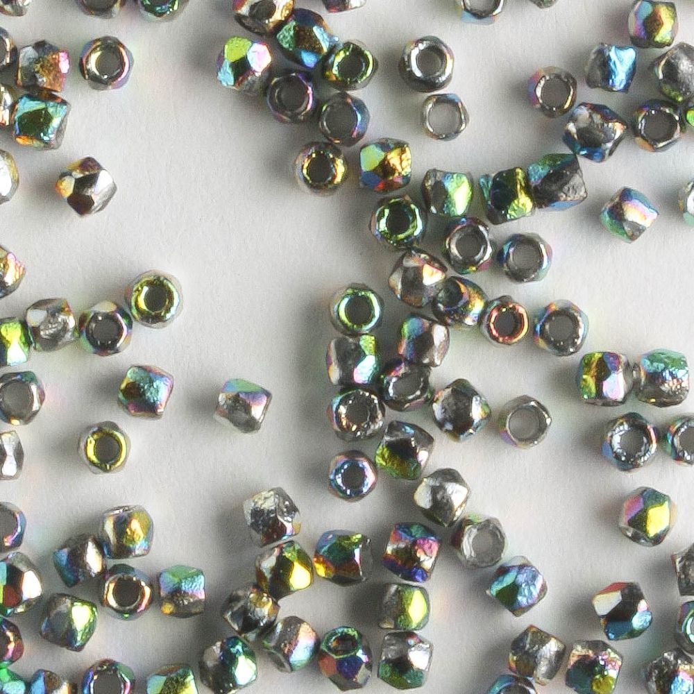 True 2mm Round Fire Polish Etch Full Vitrail - 100 beads