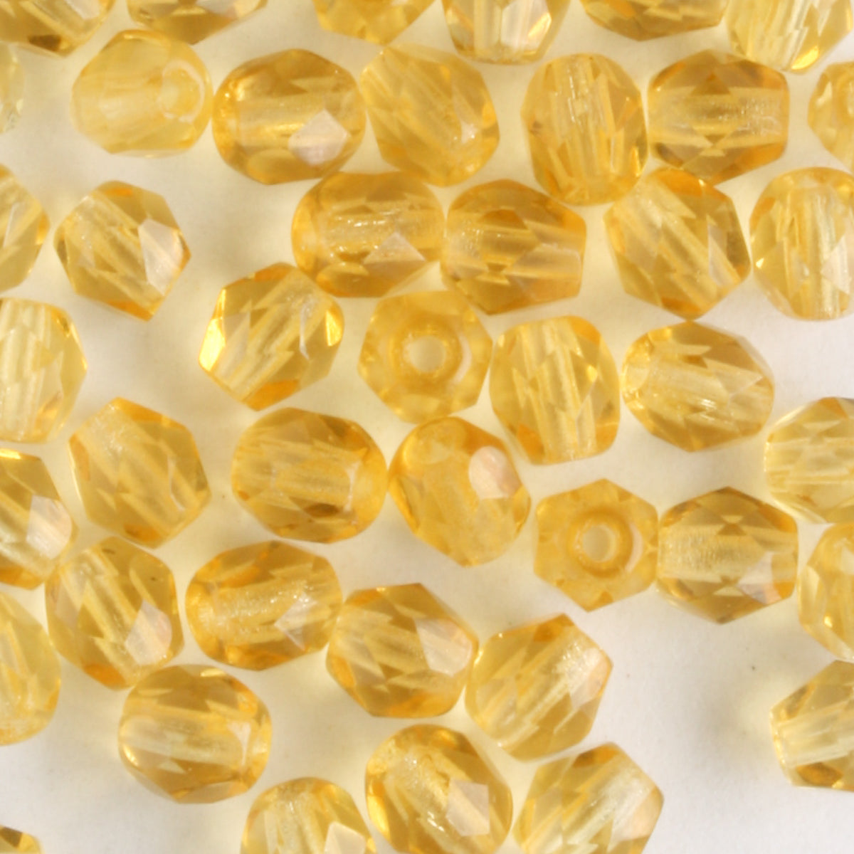 4mm Round Fire Polish Honey - 100 beads