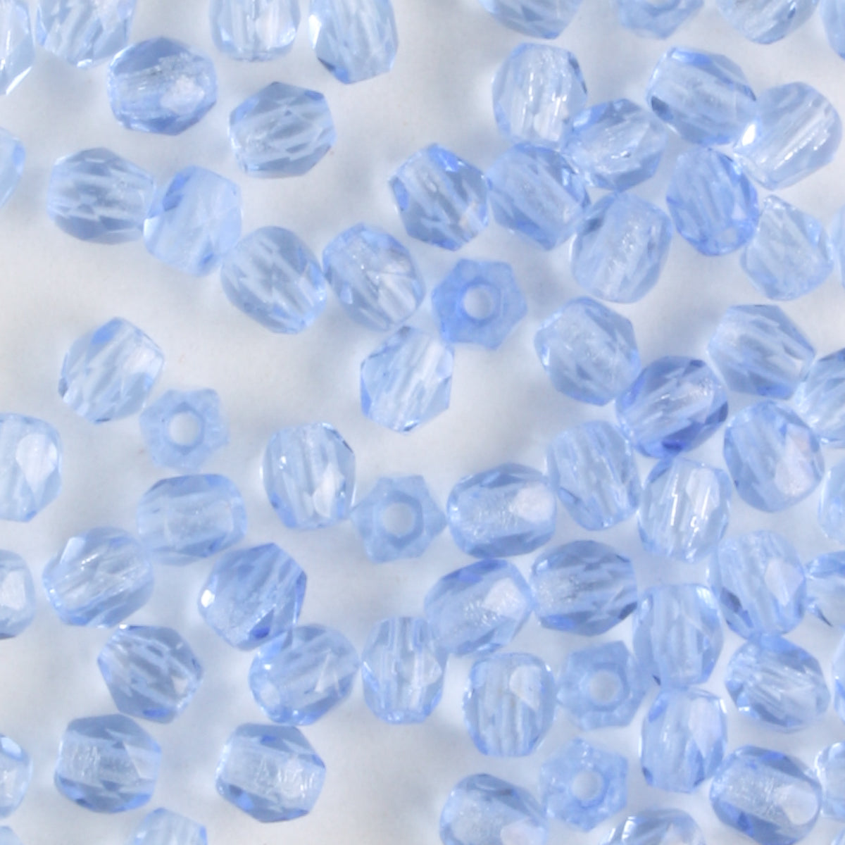 3mm Round Fire Polish Light Sapphire Blue - 100 beads