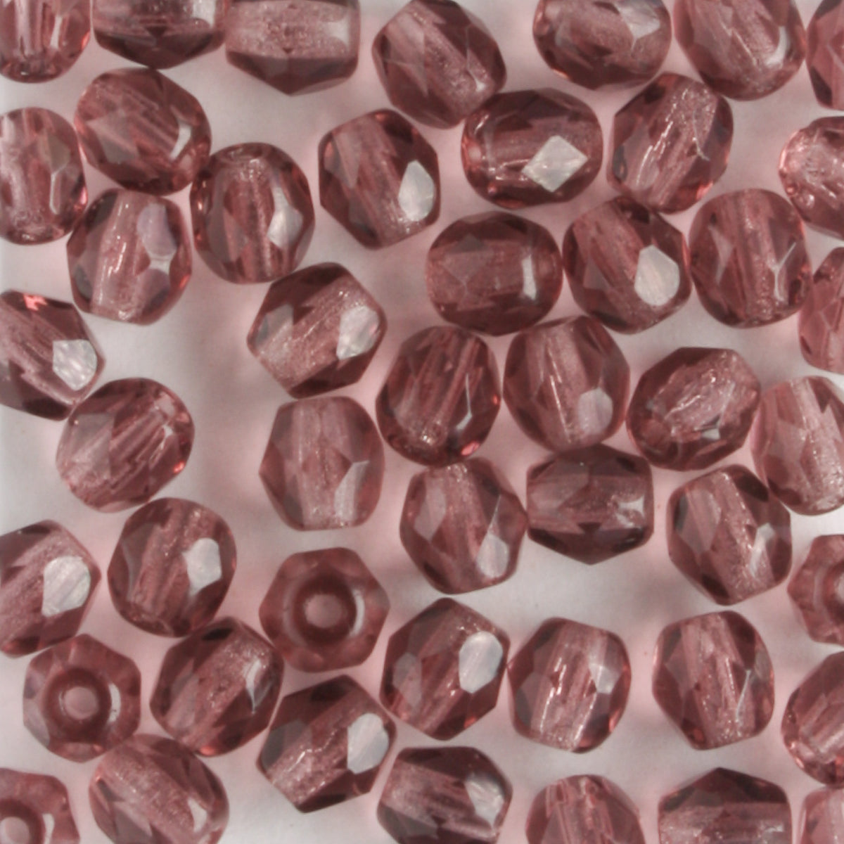 4mm Round Fire Polish Purple - 100 beads