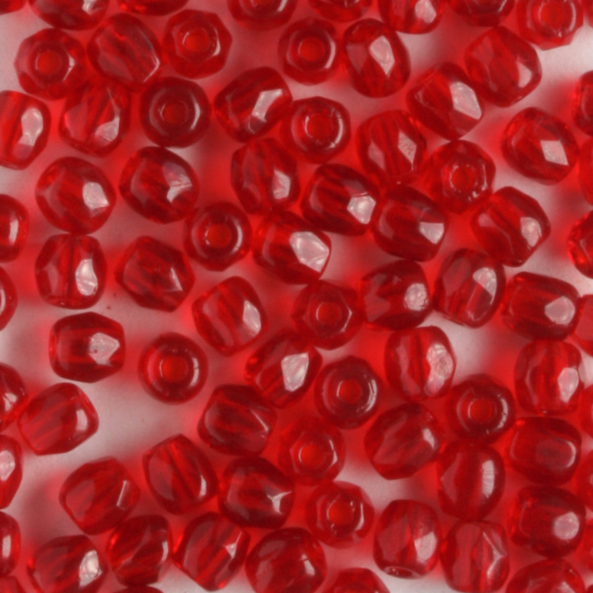 3mm Round Fire Polish Red - 100 beads