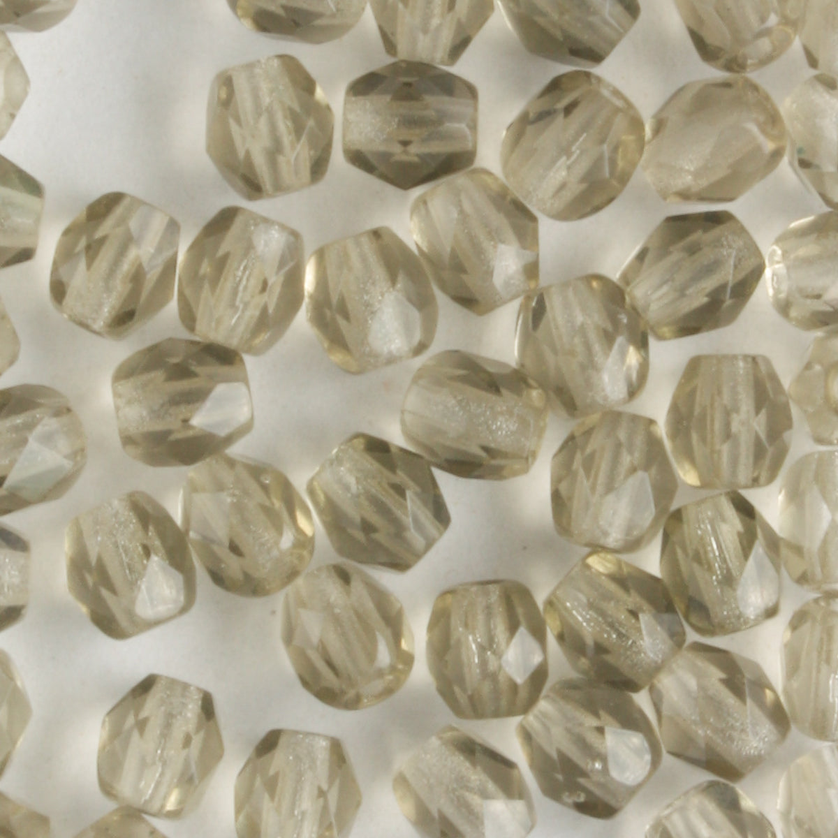 4mm Round Fire Polish Gray - 100 beads