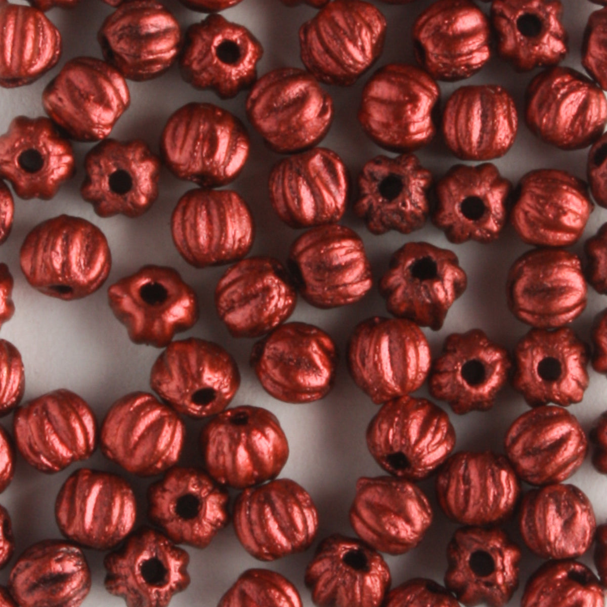 3mm Melon Metallic Lava - 100 beads