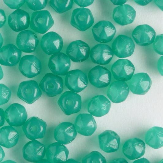 3mm English Cut Atlantis Green - 100 beads
