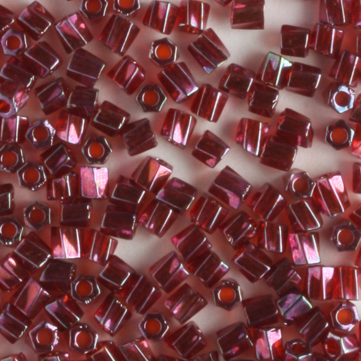 10/0 Hex Cut with a Twist Transparent Luster Dark Raspberry - 10 grams