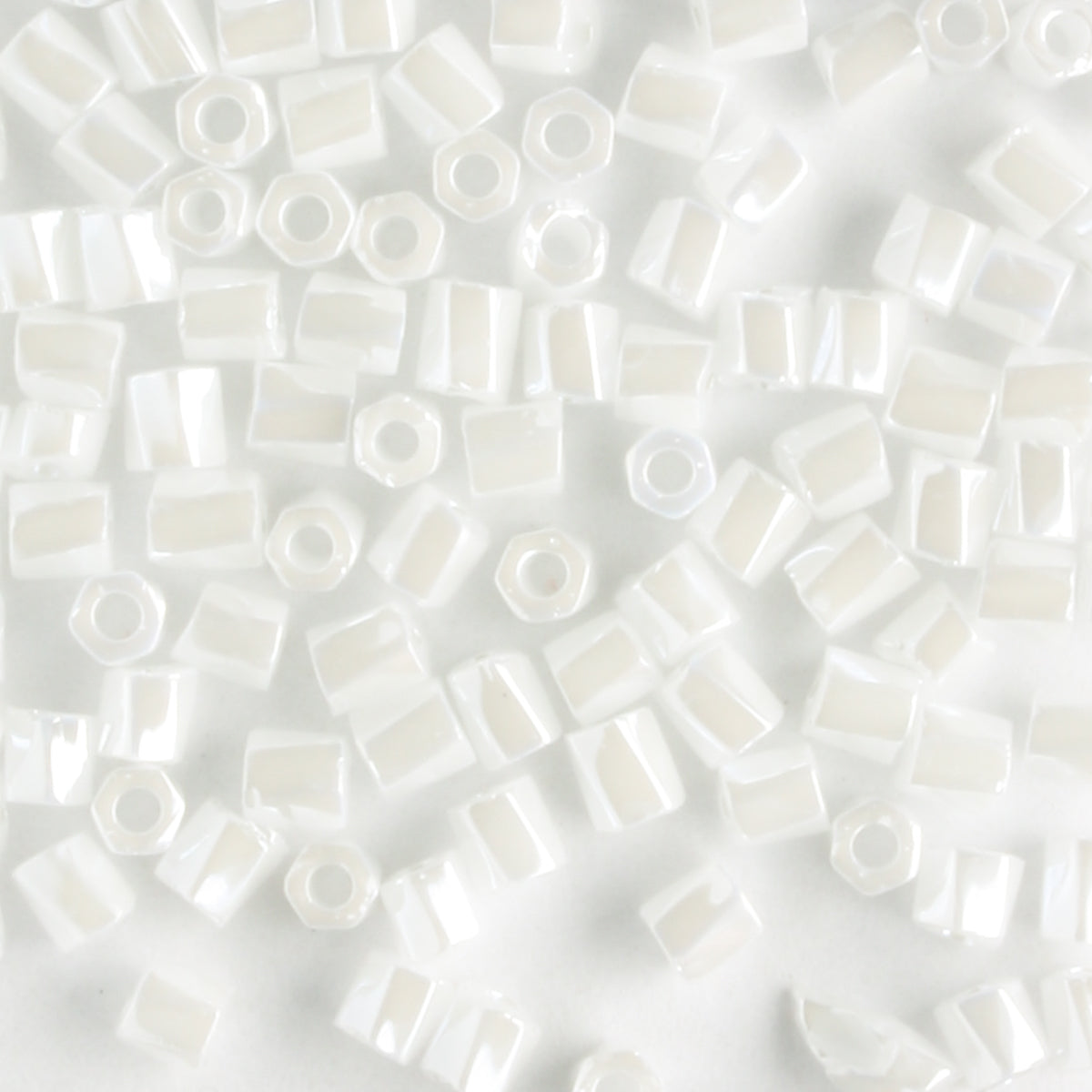 10/0 Hex Cut with a Twist Opaque Luster White - 10 grams