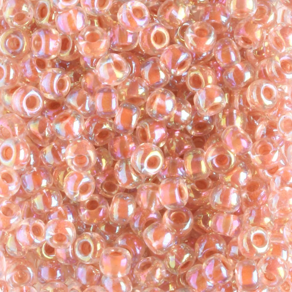 8-0275 Dark Peach Lined Crystal AB - 10 grams