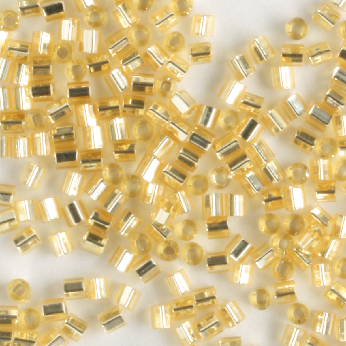 1.5mm Bugle Silver Lined Square Hole Gold - 7 grams