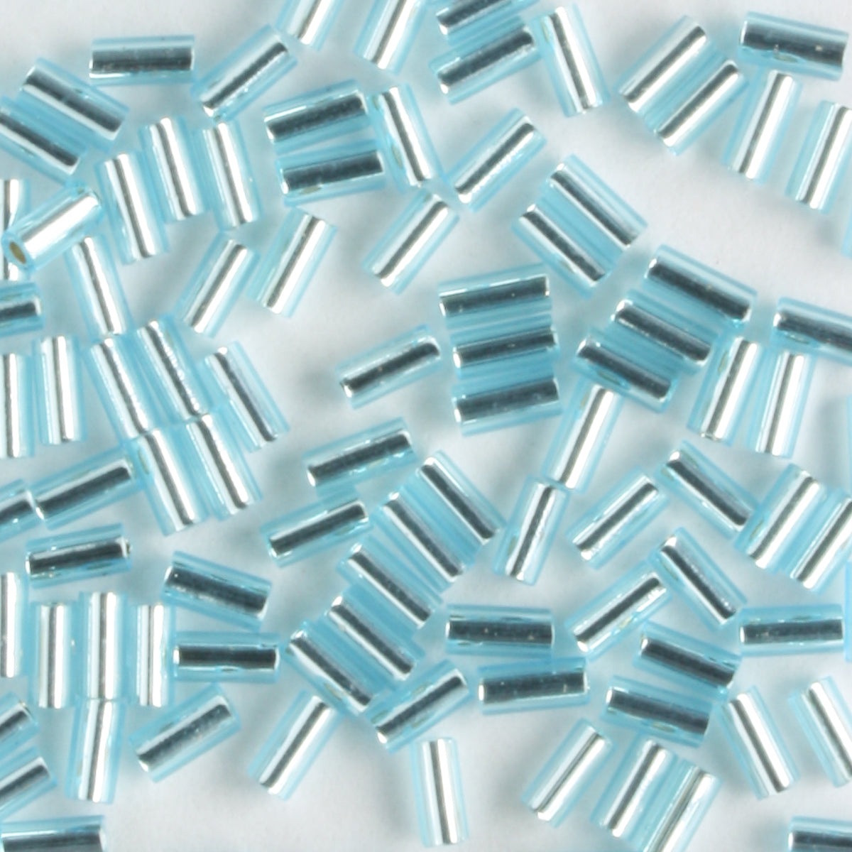 3mm Bugle Silver Lined Blue Topaz - 7 grams