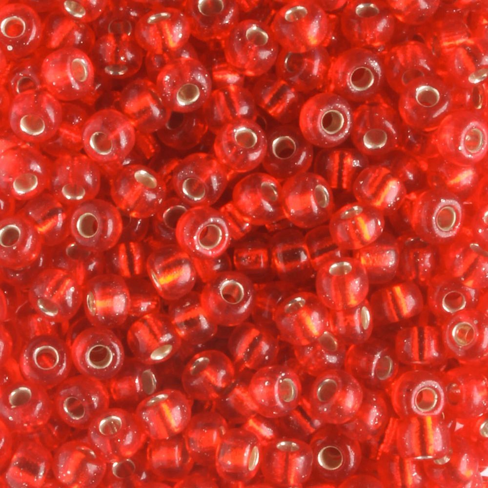 8-0010 Silver Lined Orange Red - 10 grams