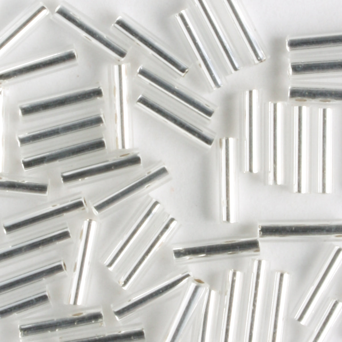 6mm Bugle Silver Lined Crystal - 7 grams