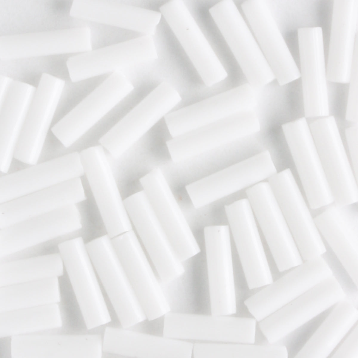 6mm Bugle Opaque White - 7 grams