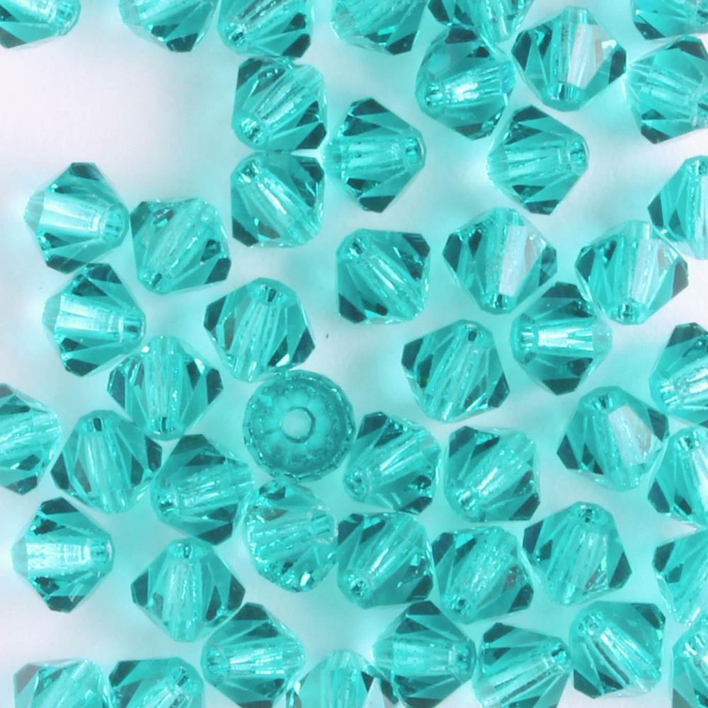 4mm Bicone Blue Zircon - 48 beads