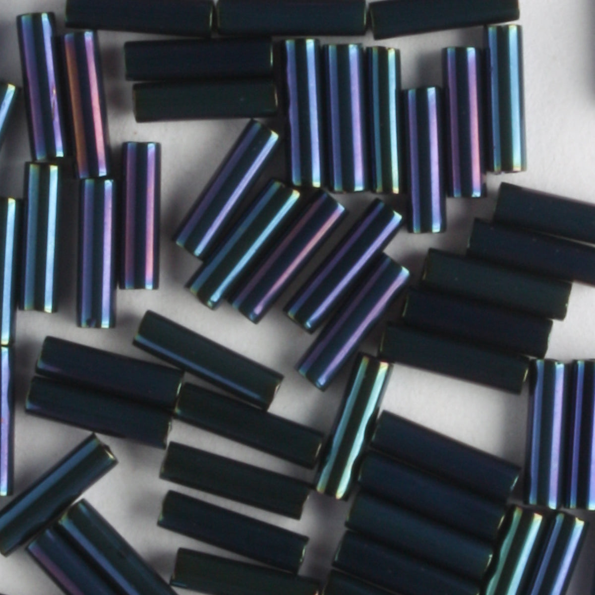 6mm Bugle Metallic Dark Blue Iris - 7 grams