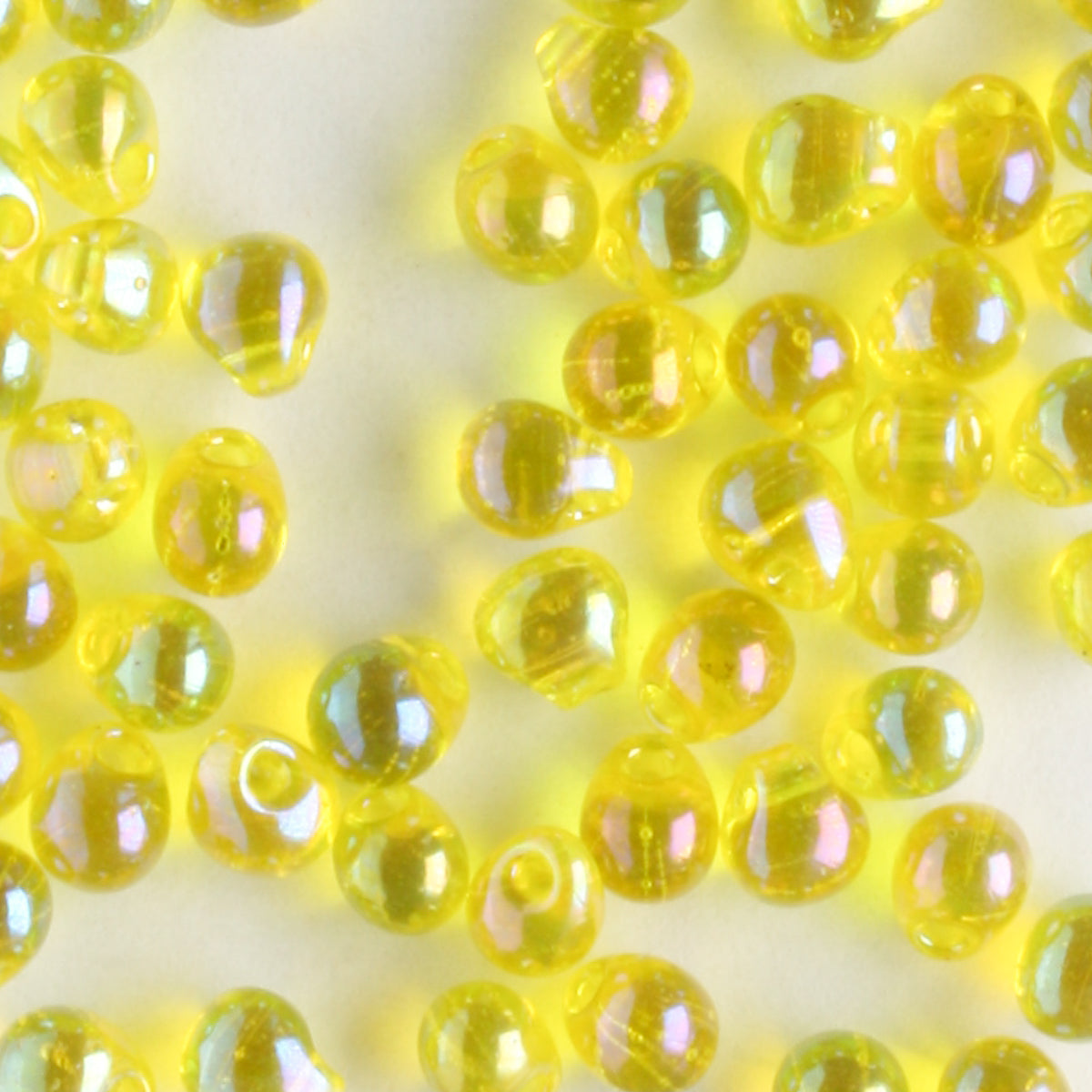 Fringe Bead Transparent Rainbow Yellow - 10 grams