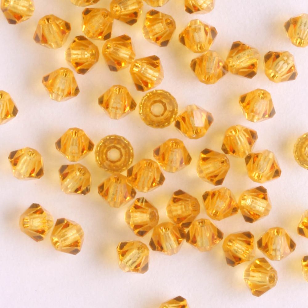 3mm Bicone Topaz - 48 beads