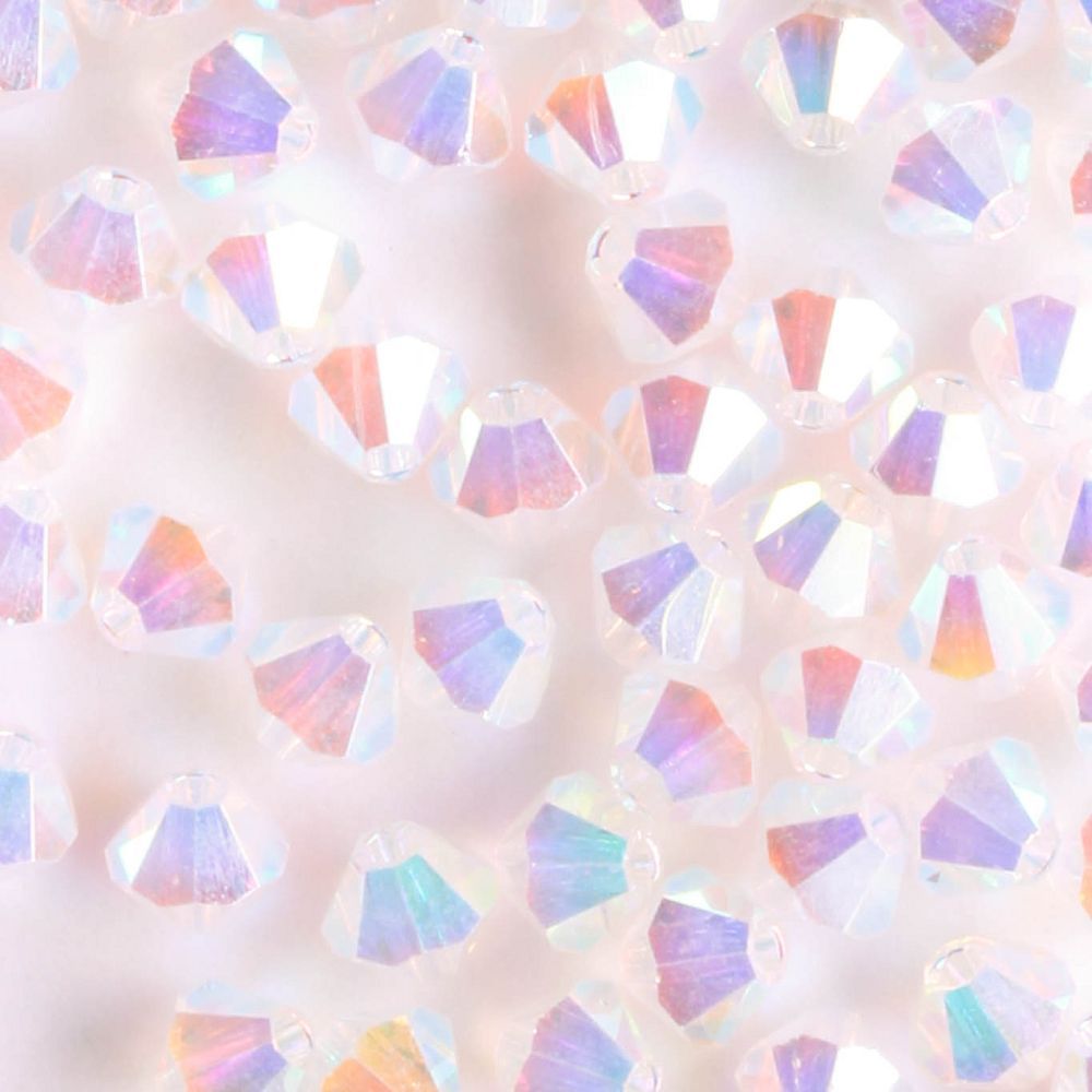4mm Bicone Crystal AB 2X - 48 beads