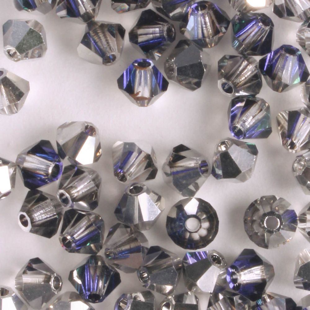 4mm Bicone Crystal Heliotrope - 48 beads