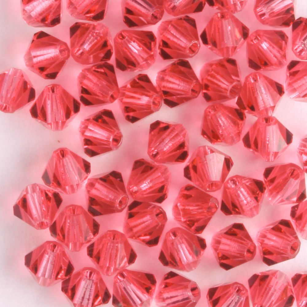 4mm Bicone Indian Pink - 48 beads