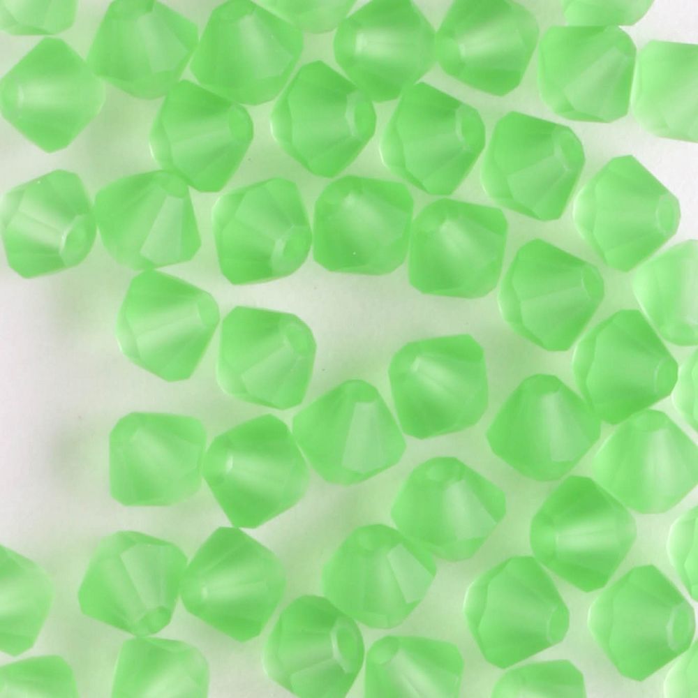 4mm Bicone Matte Peridot - 48 beads
