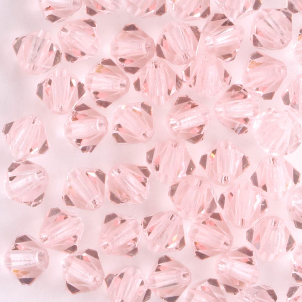 4mm Bicone Light Rose - 48 beads