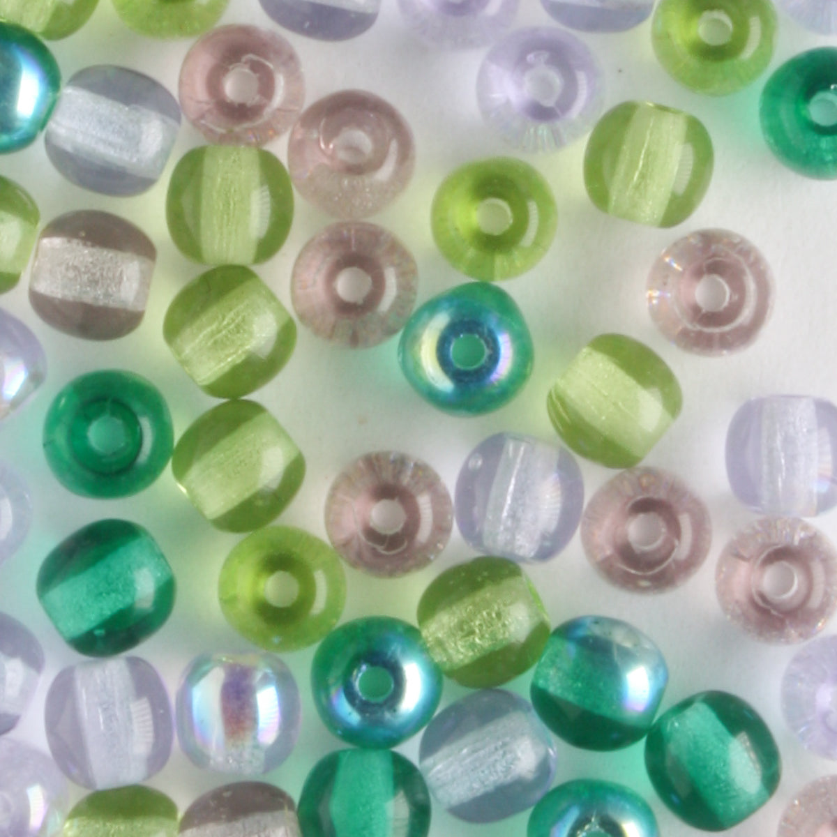 4mm Druk Lavender Garden Mix - 100 beads