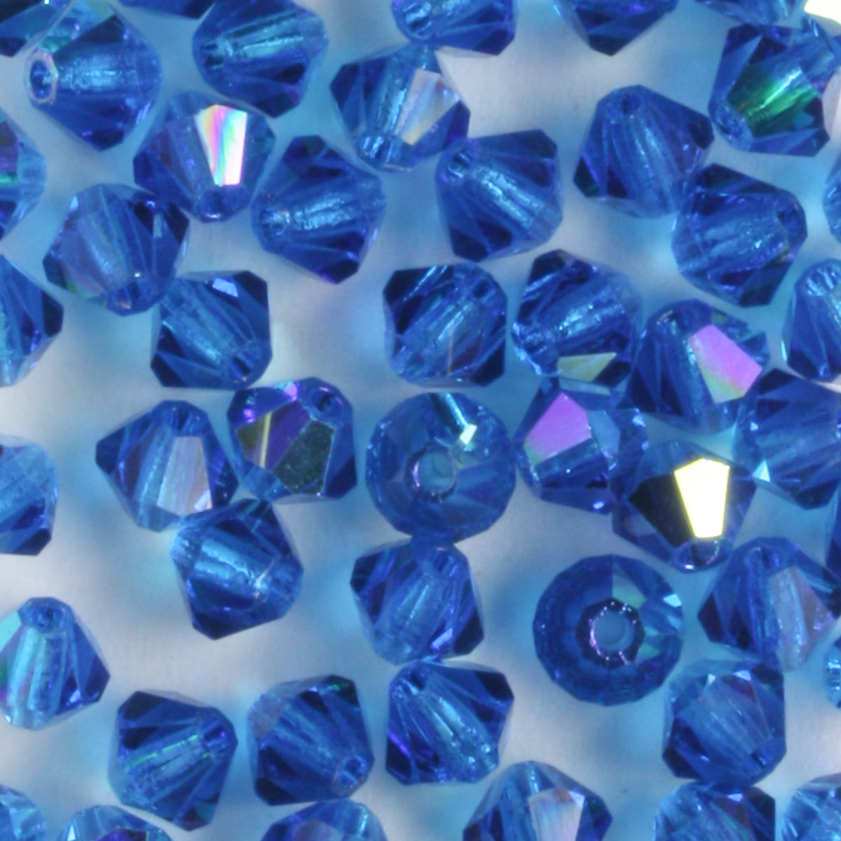 4mm Bicone Blue Capri AB - 48 beads
