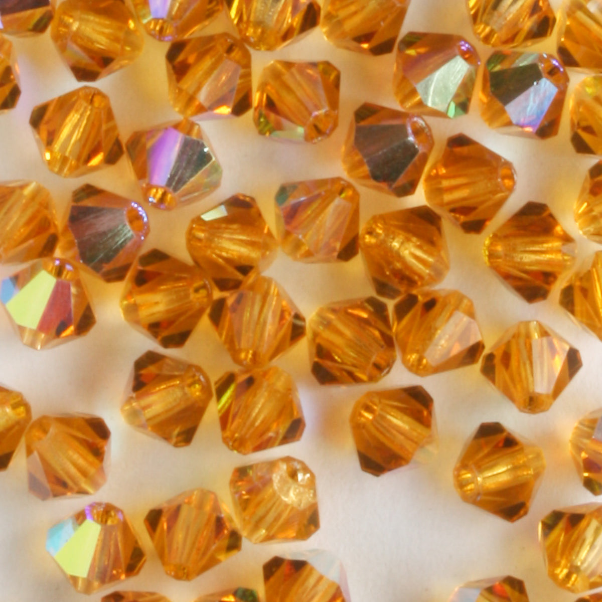 4mm Bicone Topaz AB - 48 beads