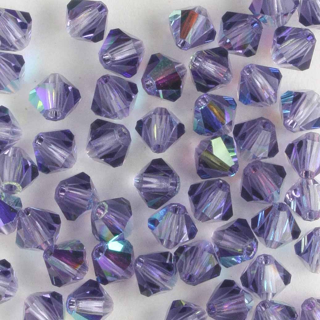 4mm Bicone Tanzanite AB - 48 beads