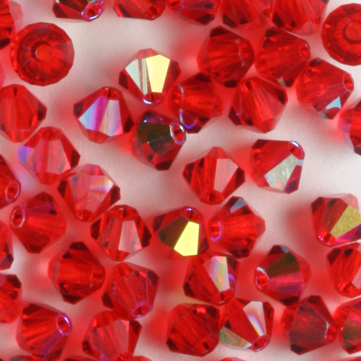 4mm Bicone Light Siam AB - 48 beads