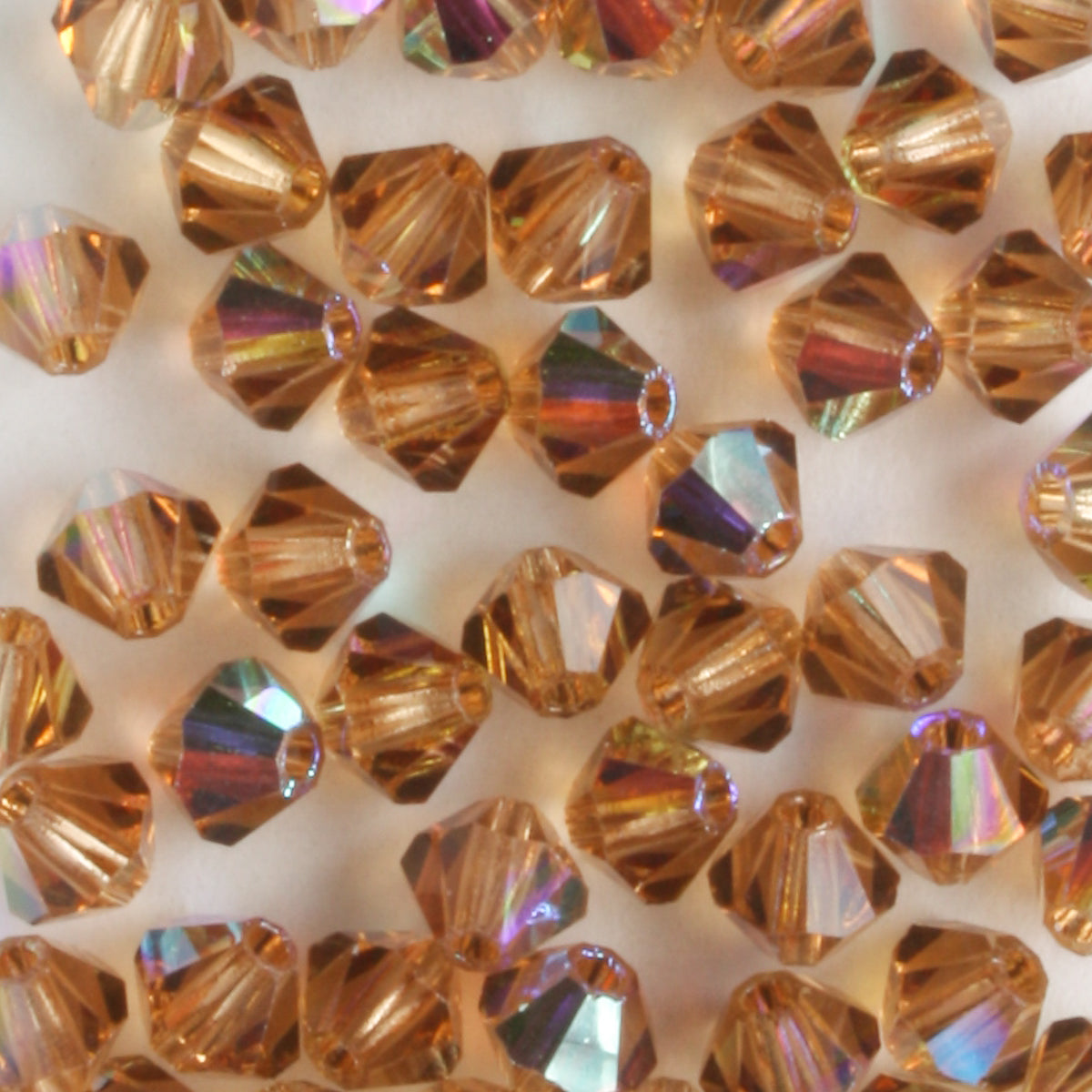 4mm Bicone Light Colorado Topaz AB - 48 beads