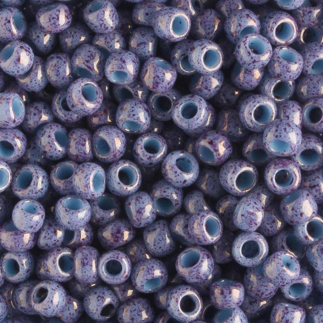 8/0 Marbled Light Blue Amethyst - 10 grams