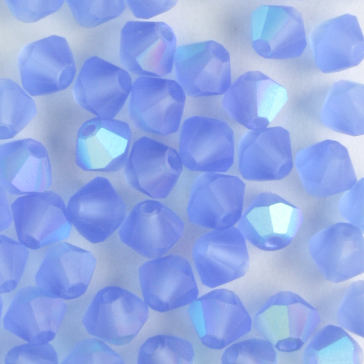 4mm Bicone Sapphire AB Matte - 48 beads
