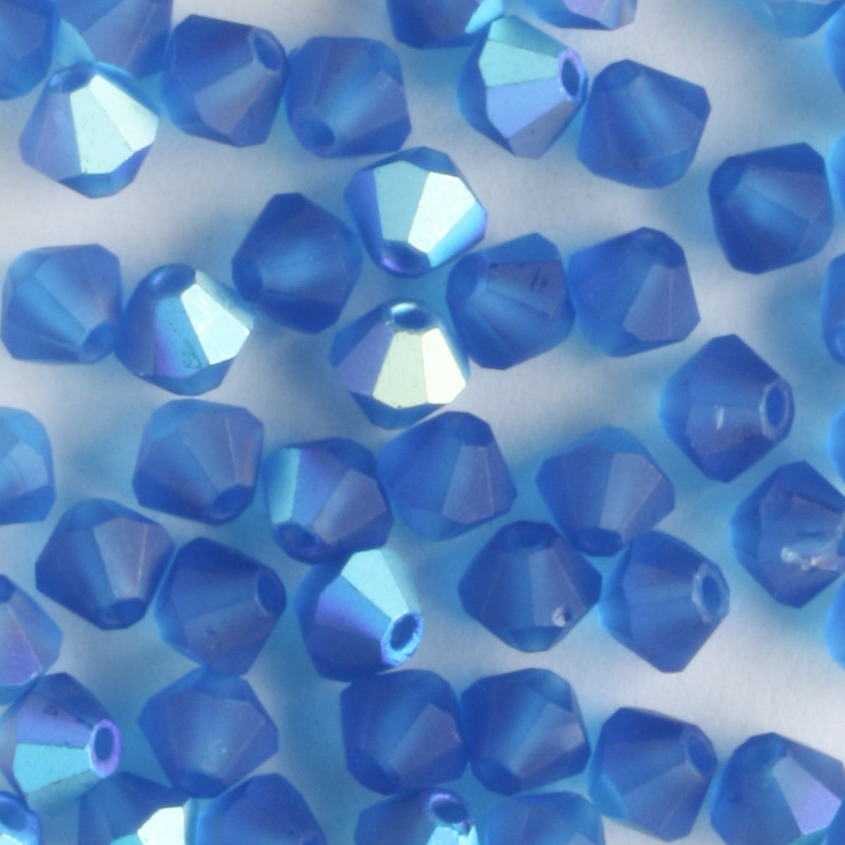 4mm Bicone Capri Blue AB Matte - 48 beads