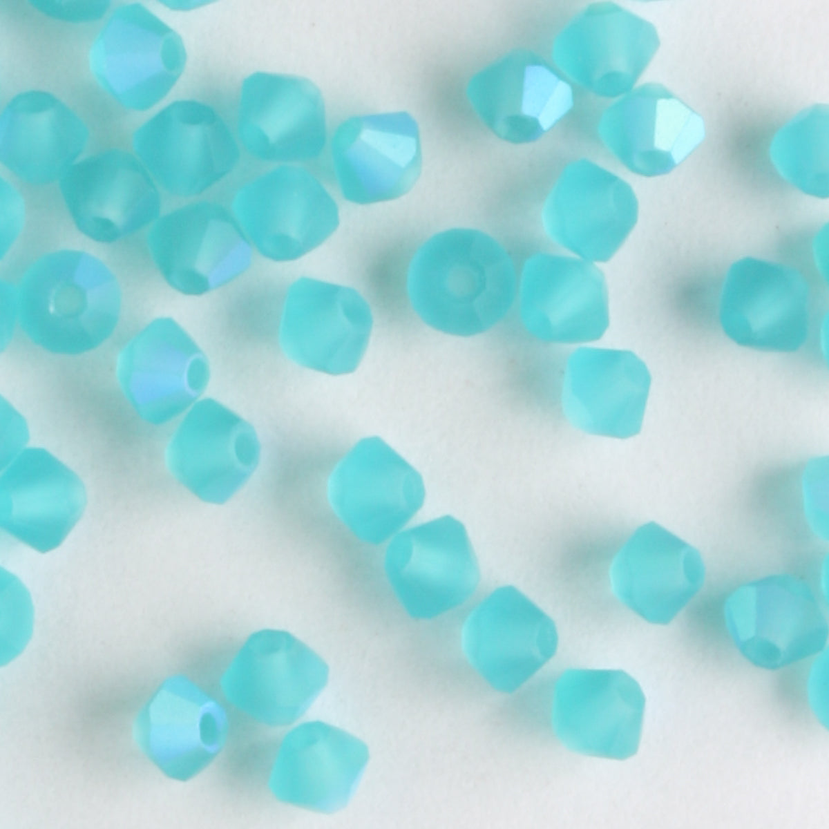 3mm Bicone Blue Zircon AB Matte 48 beads