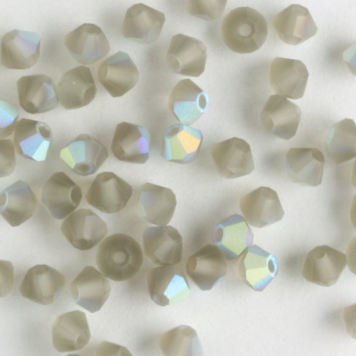 3mm Bicone Black Diamond AB Matte - 48 beads