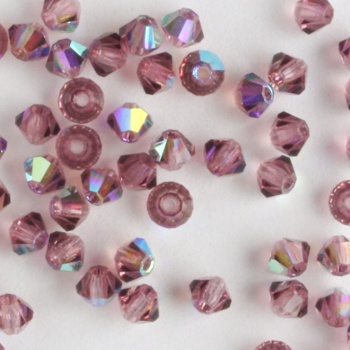 3mm Bicone Amethyst AB - 48 beads