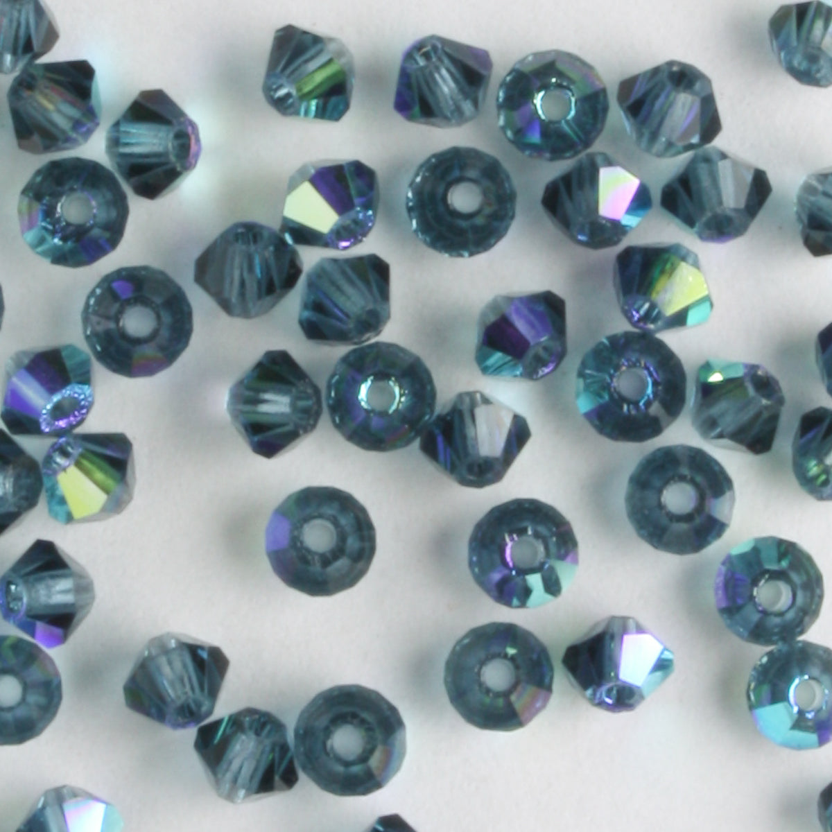 3mm Bicone Montana AB - 48 beads