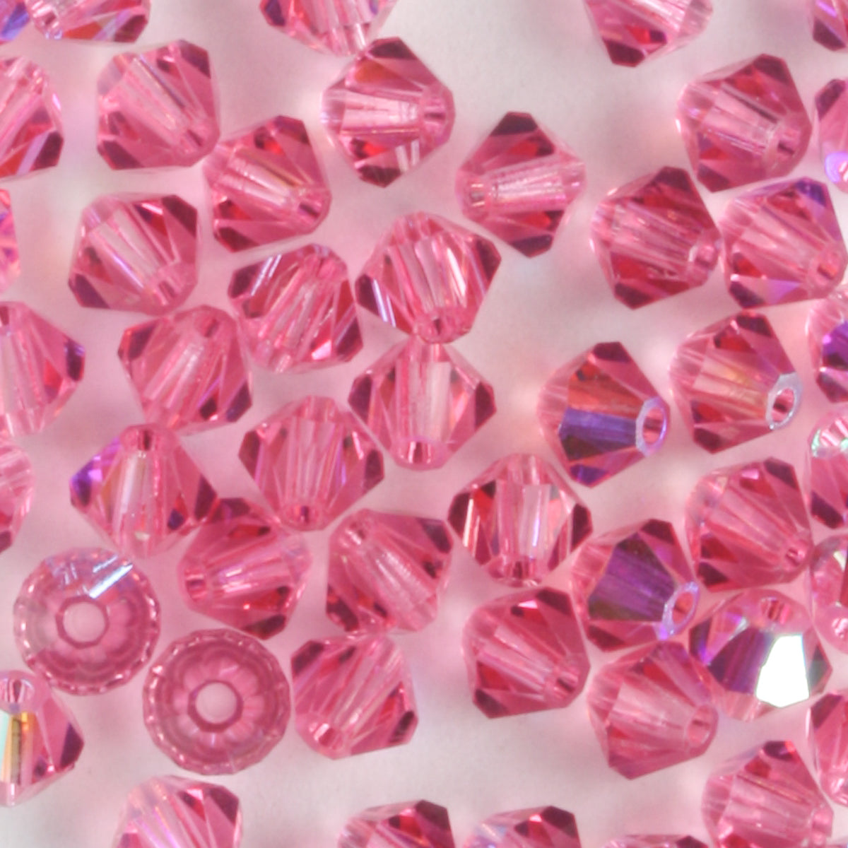 4mm Bicone Rose AB - 48 beads